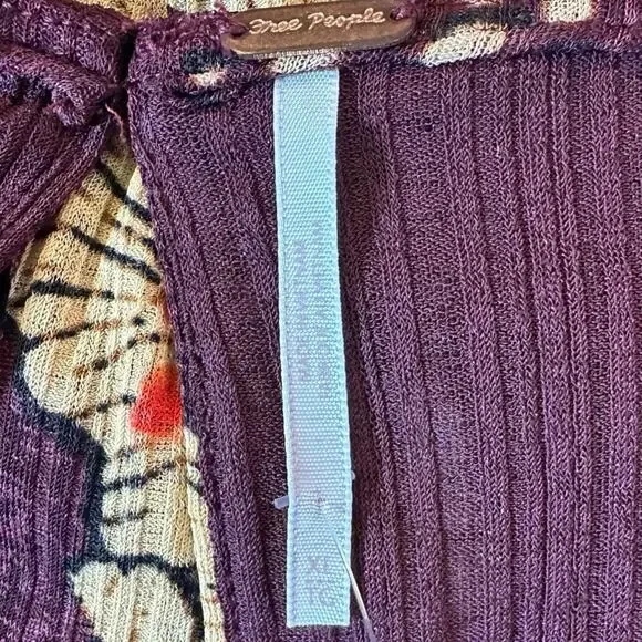 Free People Calla Midi Maxi Dress in Plum Combo Size XL Edgy Floral 90s Bohemian - Picture 13 of 15